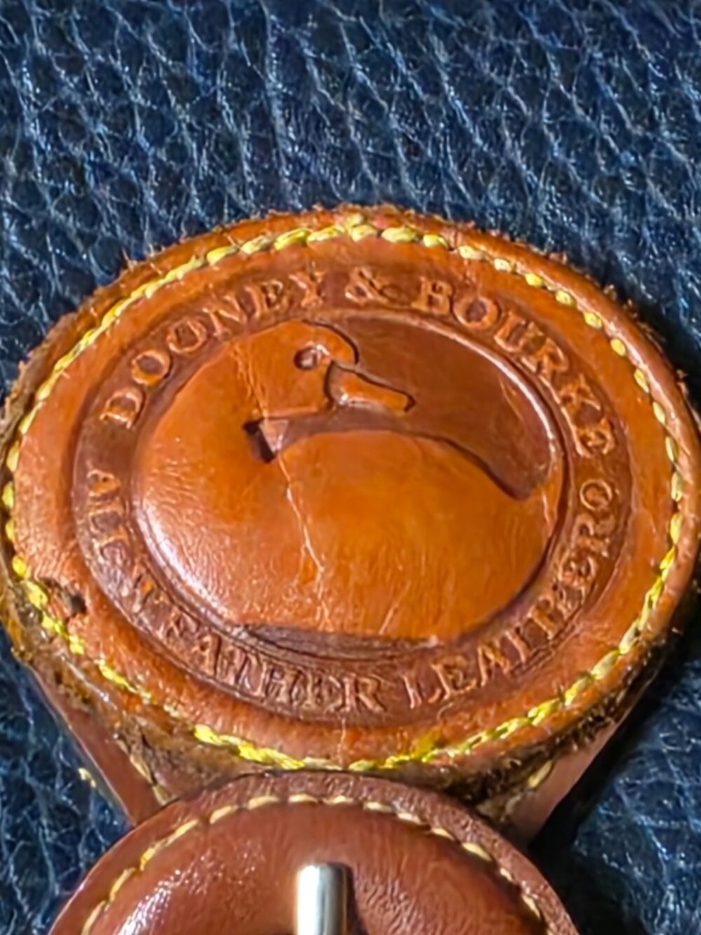 Vintage Dooney and Bourke shoulder bag All Weather Leather Blue Brown - Picture 10 of 12